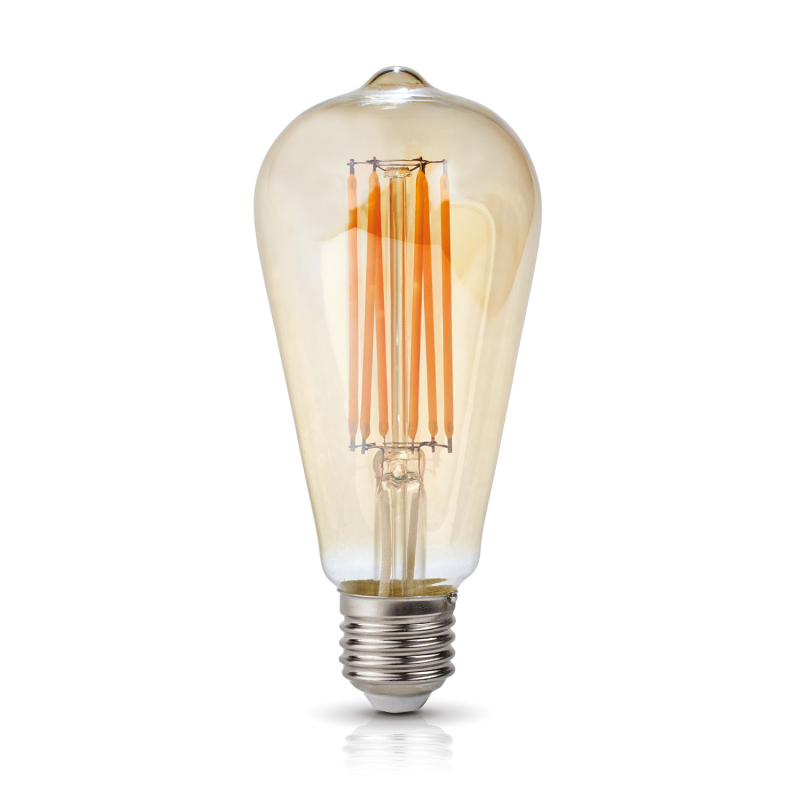 Żarówka LED FST64 7W E27 barwa CIEPŁOBIAŁA 360 Line