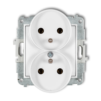 Mechanizm gniazda podwójnego z/u MINI biały MGPR-2z